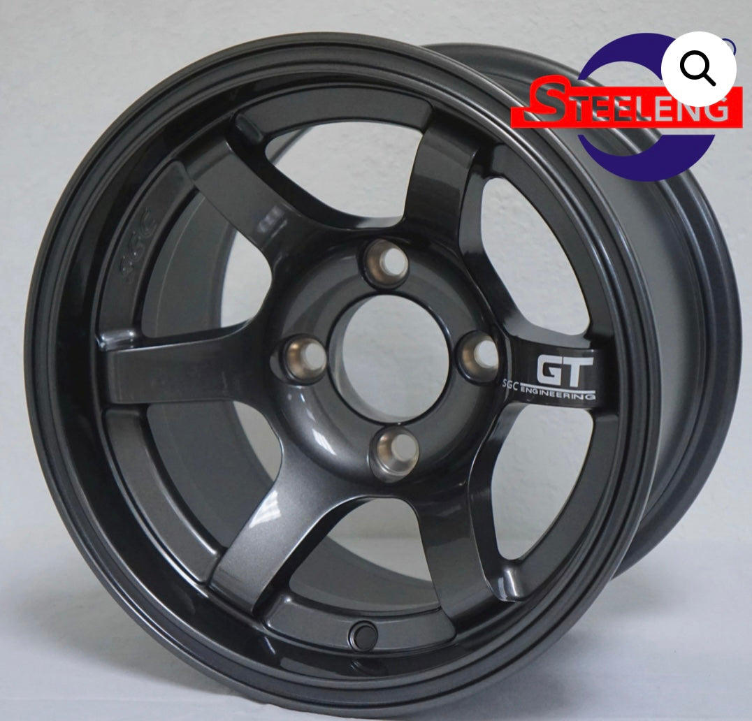 STEELENG 12" GUNMETAL 'GT' ALUMINUM WHEELS (SET OF 4)